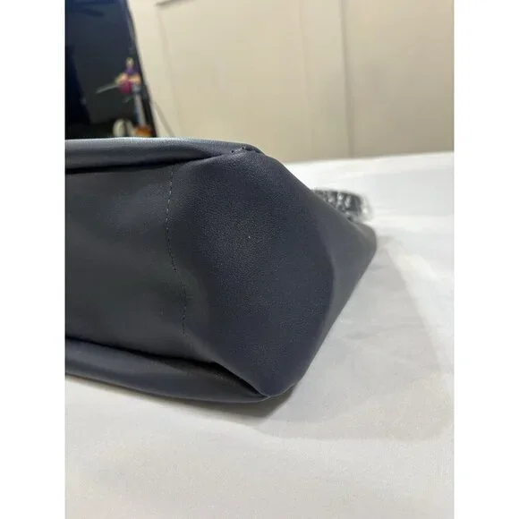 Neiman Marcus Tote Bag Shoulder Purser Blue Faux Leather Handbag Women’s - Picture 8 of 8